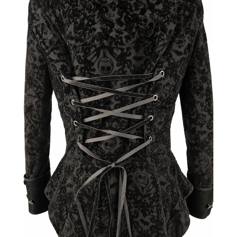 Disney Gothic Nightmare Jack Skellington Velvet Corset Blazer Black MD